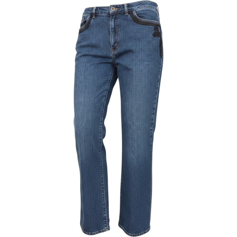 Lauren Ralph Lauren Jeans Wms 12 Blue Braided Trim Straight Leg 90s Equestrian